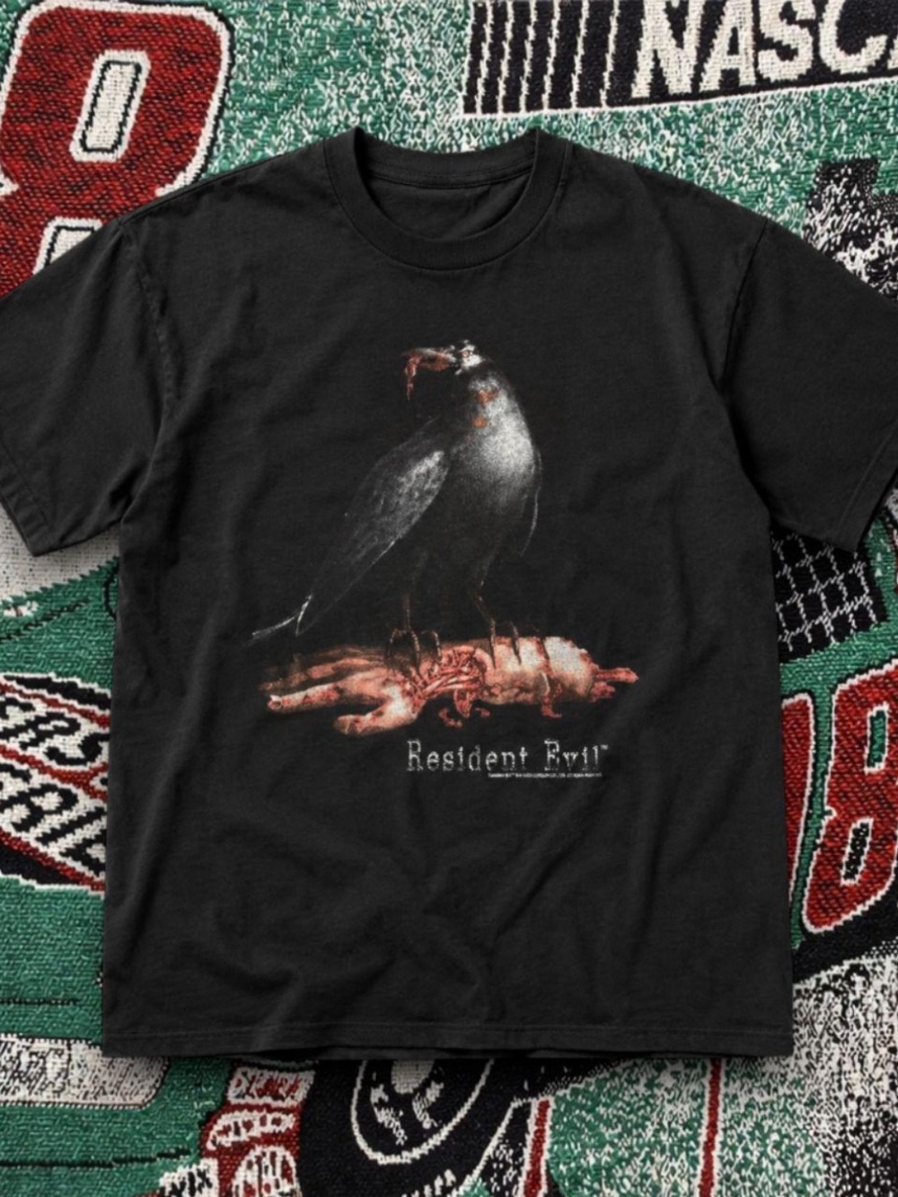 Gildan Black Dog Tee with Crow and Hand Graphic
